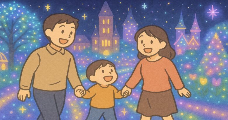 ハウステンボスの「光のファンタジアシティ」のイラスト画像