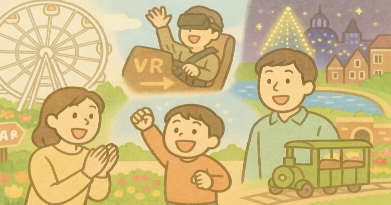 ハウステンボスのアトラクションをイメージしたイラスト画像