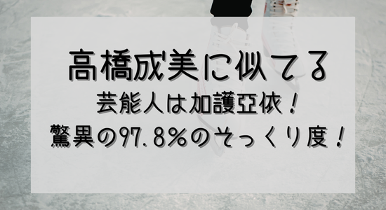 高橋成美に似てる芸能人は加護亜依！驚異の97.8％のそっくり度！の記事のアイキャッチ画像